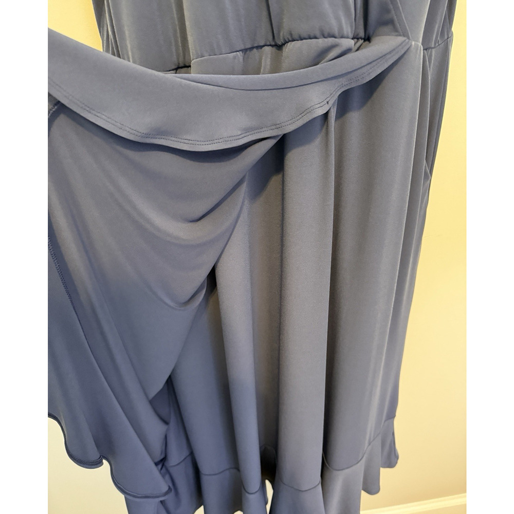 Torrid Women's Size 3 (3X) Surplice Faux Wrap Midi Dress Oceana (Blue) NWOT - Picture 4 of 9